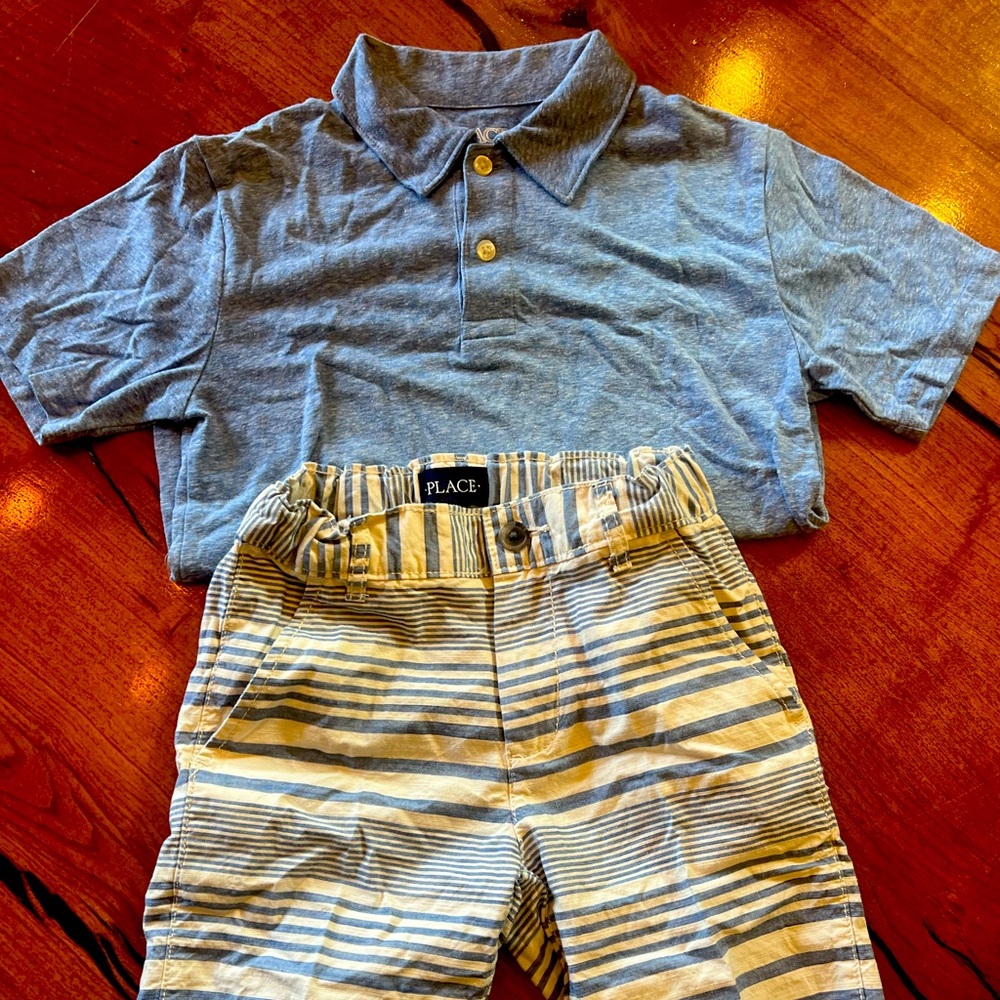 BOYS Children's Place Shorts & Shirt. Size 7